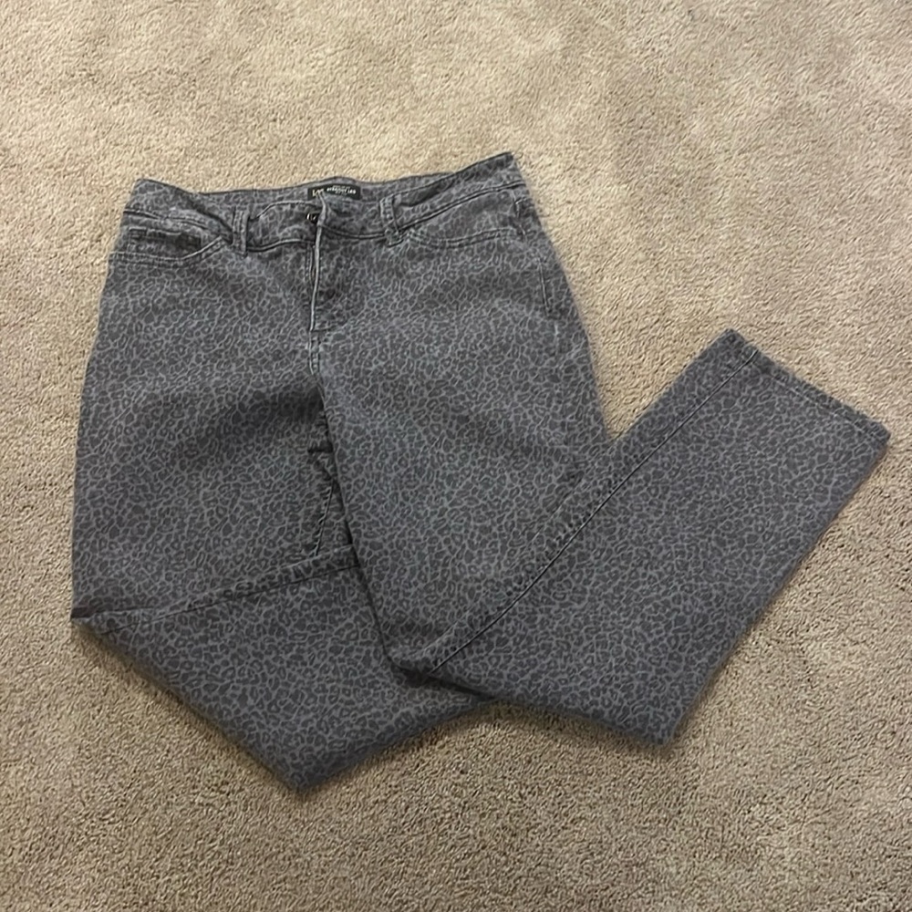 Leopard Print Straight Leg Lee Jeans